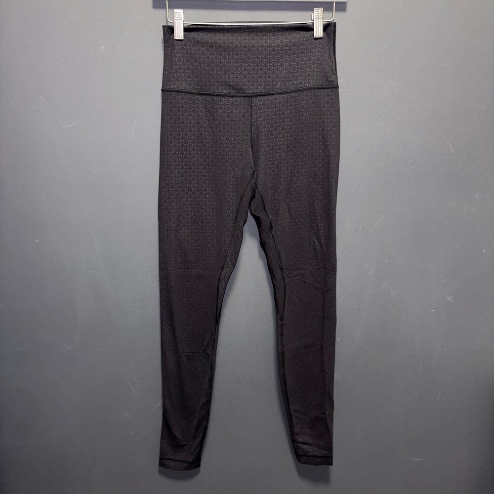 Lululemon Align Pant 28" Lattice Work Emboss Black Womens 6